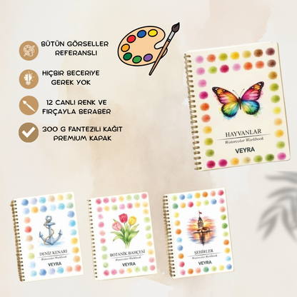 Veyra Rehberli Sulu boya Boyama Kitapları