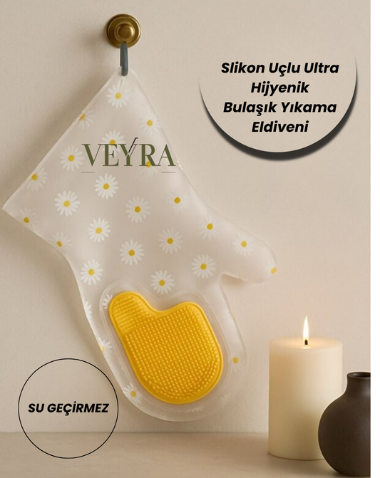 Slikon Uçlu Ultra Hijyenik Bulaşık Yıkama Eldiveni
