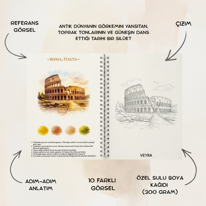 Veyra Rehberli Sulu boya Boyama Kitapları