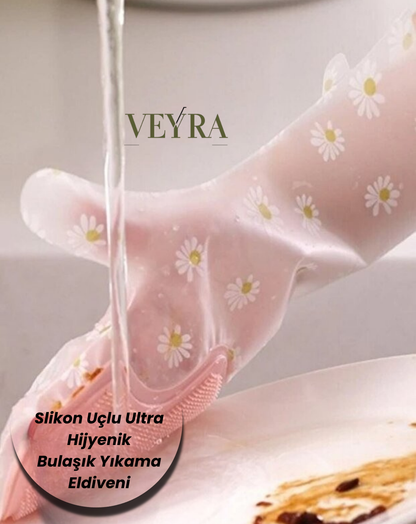 Slikon Uçlu Ultra Hijyenik Bulaşık Yıkama Eldiveni