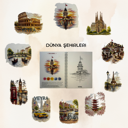 Veyra Rehberli Sulu boya Boyama Kitapları
